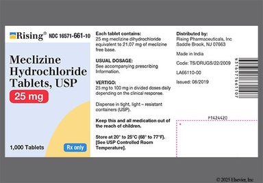 Yellow And White Oval 49 And L - Meclizine Hydrochloride 25mg Tablet