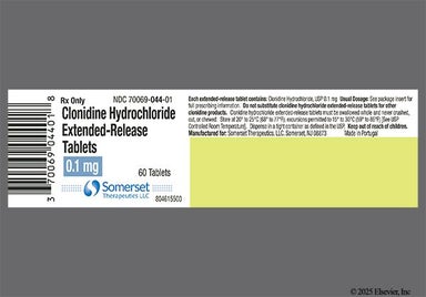 White Round U And 77 - Clonidine Hydrochloride 0.1mg Extended-Release Tablet