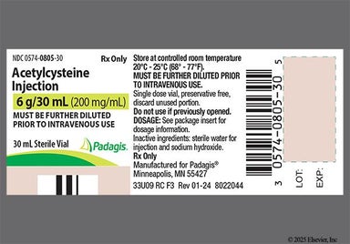 pink and purple - Acetylcysteine 6g/30mL Solution for Injection