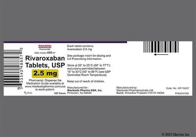 Yellow Round J 7 - Rivaroxaban 2.5mg Tablet