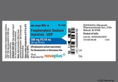 yellow - Fosphenytoin Sodium 500mg PE/10mL Solution for Injection (NOVAPLUS)