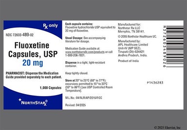 Green And White E 91 - Fluoxetine Hydrochloride 20mg Capsule
