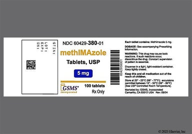 White Round HP 70 - Methimazole 5mg Tablet