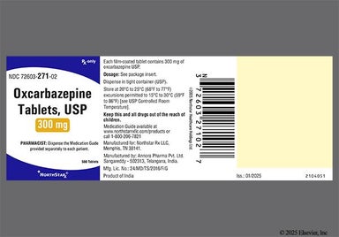 Brown Oval 7 7 And V - Oxcarbazepine 300mg Tablet