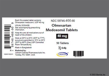 White Oval 466 And C - Olmesartan Medoxomil 40mg Tablet