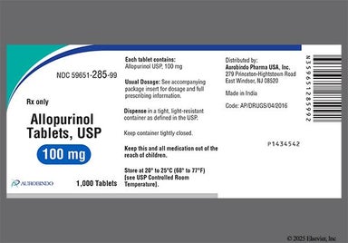 White Round Al 100 - Allopurinol 100mg Tablet