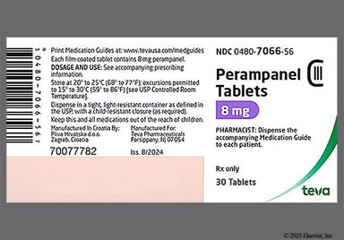 Purple Round Tv And W8 - Perampanel 8mg Tablet