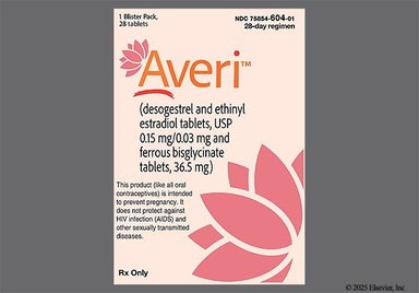 Blue Round F1 - Averi 28-Day 0.15mg-0.03mg/36.5mg Tablet