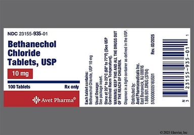 White Round 935 - Bethanechol Chloride 10mg Tablet