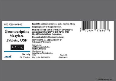 White Round E 280 And 2.5 - Bromocriptine Mesylate 2.5mg Tablet