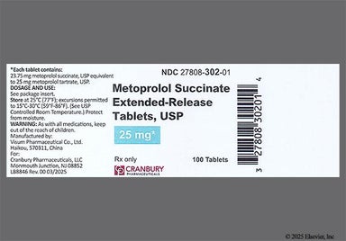 White Oval E7 - Metoprolol Succinate 25mg Extended-Release Tablet