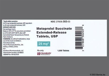 White Oval E7 - Metoprolol Succinate 25mg Extended-Release Tablet