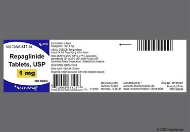 Yellow Round Ml 25 - Repaglinide 1mg Tablet