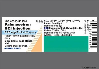 colorless - Palonosetron Hydrochloride 0.25mg/5mL Solution for Injection
