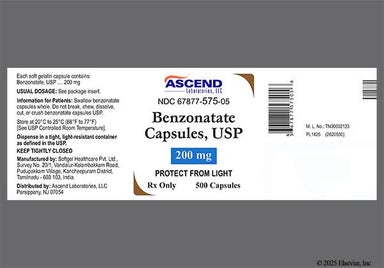 Yellow 106 - Benzonatate 200mg Liquid Filled Capsule