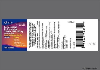 Pink Oval 545 - Fexofenadine Hydrochloride Non-Drowsy 180mg Tablet