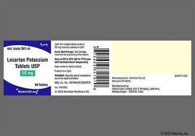 White Oval I - Losartan Potassium 50mg Tablet