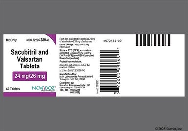 Purple Oval S1 - Sacubitril/Valsartan 24mg-26mg Tablet
