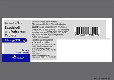 Purple And White Oval Sav And 001 - Sacubitril/Valsartan 24mg-26mg Tablet