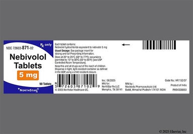 Beige Triangle I 8 - Nebivolol 5mg Tablet