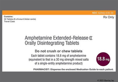 Orange Round A6 - Amphetamine 18.8mg Extended-Release Orally Disintegrating Tablet
