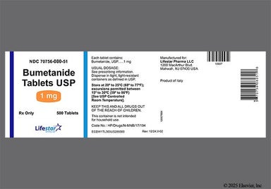 White Oval Li - Bumetanide 1mg Tablet