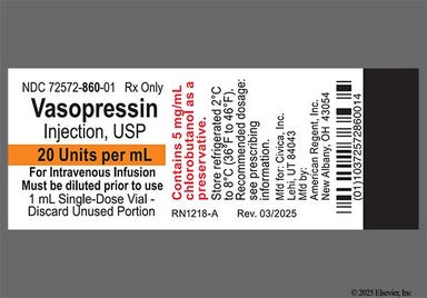 colorless - Vasopressin 20unit/mL Solution for Injection