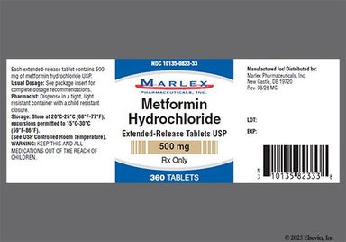 White Oblong 500 And Med - Metformin Hydrochloride 500mg Extended-Release Tablet