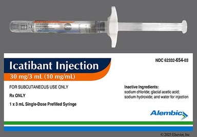 colorless - Icatibant 30mg/3mL Prefilled Syringe Solution for Injection