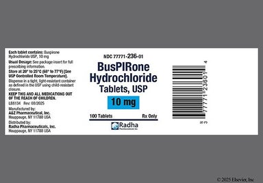 White Oval 351 - Buspirone Hydrochloride 10mg Tablet