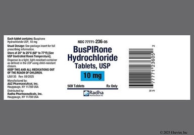 White Oval 351 - Buspirone Hydrochloride 10mg Tablet