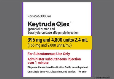 yellow - Keytruda Qlex 395mg-4,800units/2.4mL Solution for Injection