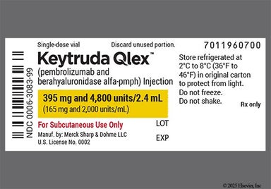 yellow - Keytruda Qlex 395mg-4,800units/2.4mL Solution for Injection