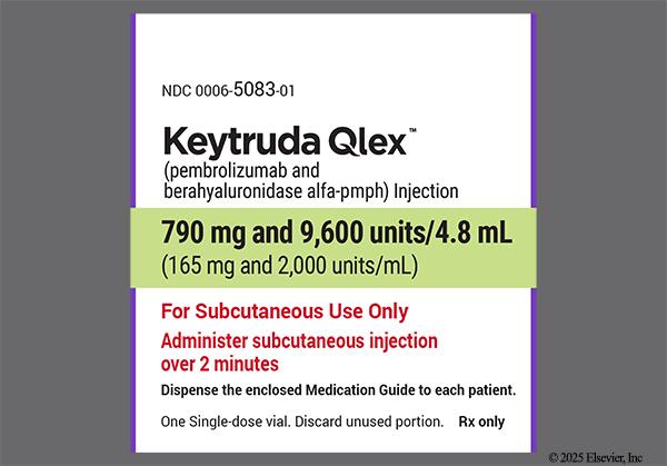 yellow - Keytruda Qlex 790mg-9,600units/4.8mL Solution for Injection