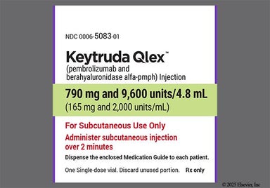 yellow - Keytruda Qlex 790mg-9,600units/4.8mL Solution for Injection