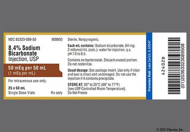 colorless - Sodium Bicarbonate 8.4% 50mEq/50mL Solution for Injection