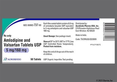 Yellow Oval L And 35 - Amlodipine Besylate/Valsartan 5mg-160mg Tablet