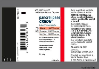 Blue And Colorless Creon 1236 - CREON (Lipase 36,000unit) Minimicrospheres Delayed-Release Capsule