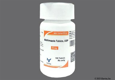 White Round C 1 - Methimazole 5mg Tablet
