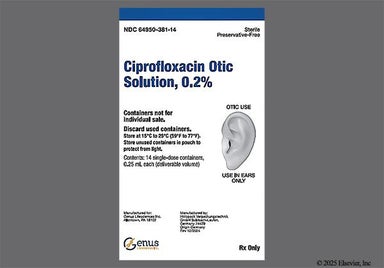 colorless - Ciprofloxacin 0.2% Otic Solution
