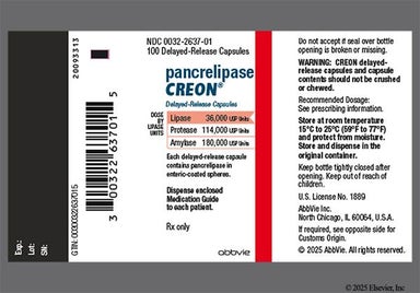Blue And Colorless Creon 1236 - CREON (Lipase 36,000unit) Minimicrospheres Delayed-Release Capsule