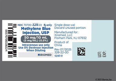 blue - Methylene Blue 50mg/10mL Solution for Injection