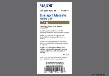 Peach Oval 707 - Enalapril Maleate 20mg Tablet