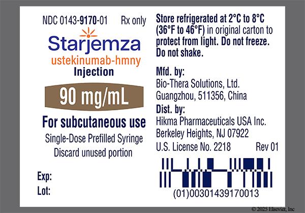 yellow - Starjemza 90mg/mL Prefilled Syringe Solution for Injection