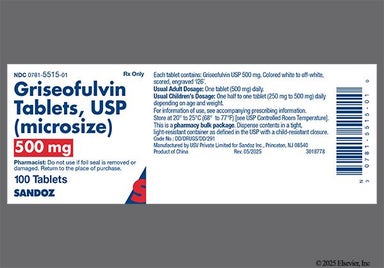 White Round I26 - Griseofulvin Microsize 500mg Tablet