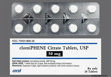 White Round 825 - Clomiphene Citrate 50mg Tablet