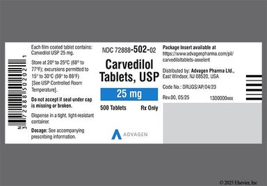 White Oval 29 And A - Carvedilol 25mg Tablet