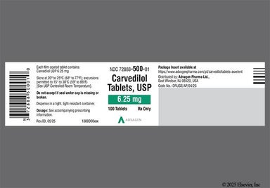 White Oval A And 31 - Carvedilol 6.25mg Tablet