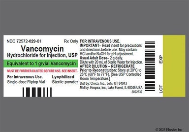 Not applicable - Vancomycin Hydrochloride 1g Powder for Injection