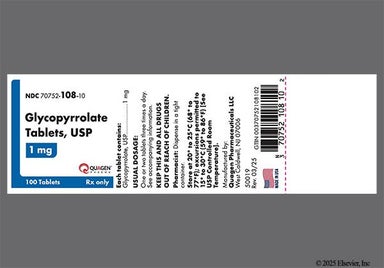 White Round T 12 - Glycopyrrolate 1mg Tablet
